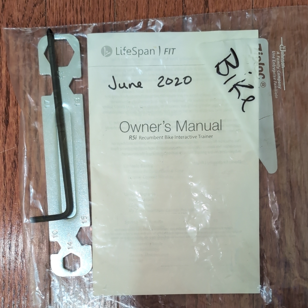 LifeSpan Fit Bike Owner's Manual with Tools